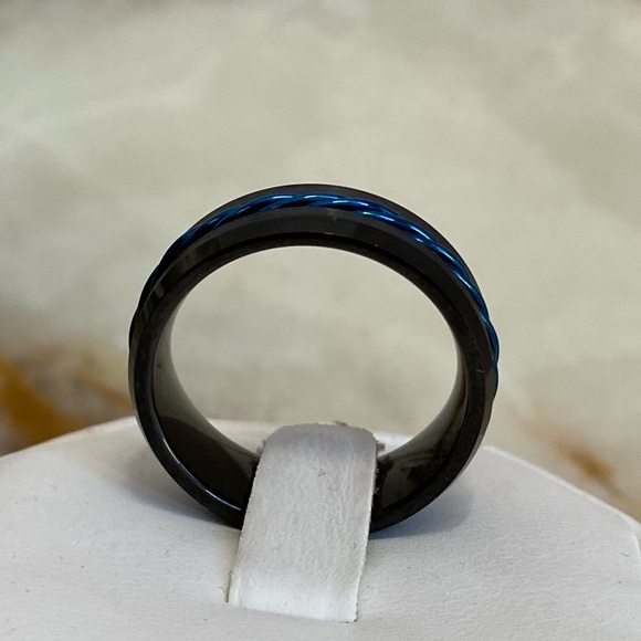 BLACK TUNGSTEN WEDDING BAND RING - Picture 8 of 16